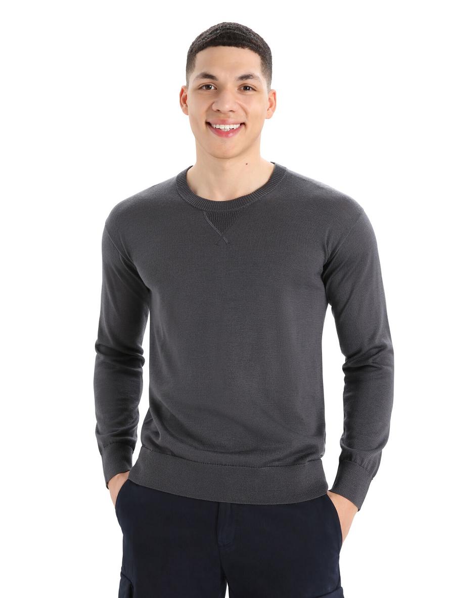 Swetry Icebreaker Cool-Lite™ Merino Nova Sweatshirt Męskie Srebrne Szare | PL 1731QMAZ